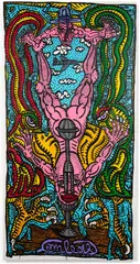 Voici les frères Galaouine by Robert Combas, circa 1994, Acrylique sur toile, sold Jun 2025