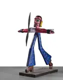 Homme-avion by Robert Combas, 1995, Résine peinte à l'acrylique et système électrique, sold Jun 2025