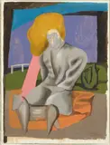 Homme et son chien by Sandro Chia, 1989, Gouache sur papier, sold Jun 2025