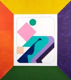 Logo by Ad Minoliti, 2018, Acrylique sur toile, sold Jun 2025