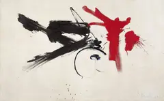 Erreur de Lothaire by Georges Mathieu, 1954, Huile sur toile, sold Dec 2025