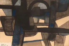 Sans titre by Maurice Estève, 1966, Fusain et crayons de couleur sur papier, sold Dec 2025