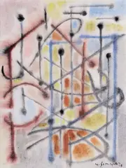 Campanile II by Gustave Singier, 1948, Aquarelle sur papier, sold Dec 2025