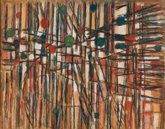 Sans titre by Jacques Germain, 1950-51, Huile sur toile, sold Dec 2025