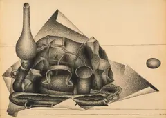 Nature morte à la lampe by Raoul Ubac, 1944, Encre sur papier, sold Dec 2025