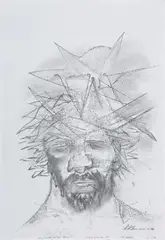 Who Has Touched Me by Krishen Khanna, Charcoal on canvas, sold Apr 2020