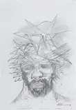 Who Has Touched Me by Krishen Khanna, Charcoal on canvas, sold Apr 2020