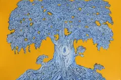 Untitled by Ompal Sansanwal, Acrylic, pen and ink on canvas, sold Apr 2020