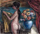 Untitled by K H, Gouache on paper, sold Sep 2020