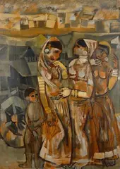 Untitled by M. Sivanesan, Oil on canvas, sold Sep 2020