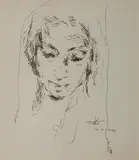 Untitled by Vasudeo S. Gaitonde, Pen and ink on paper, sold Sep 2020