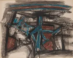 Untitled by Ram Kumar, 1967, Acrylic on paper pasted on mount board, sold Sep 2020