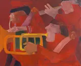 Marriage Band by Krishen Khanna, Oil on canvas, sold Sep 2020