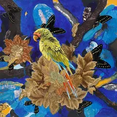 Untitled by Jagannath Panda, Acrylic and fabric on canvas, sold Sep 2020