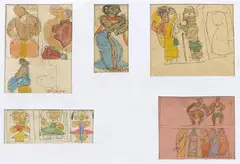 A Collection of Fifty Three Works by Jamini Roy, Watercolour and pen on paper, sold Jun 2020