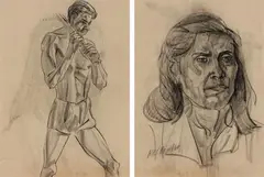 Untitled by K. C. S. Paniker, Charcoal on paper, sold Jun 2020
