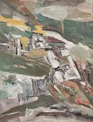 Untitled by Ram Kumar, Oil on canvas, sold Jun 2020