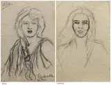 Gudruda the Fair by Amrita Sher-Gil, 1926, Charcoal and pencil on paper, sold Jun 2020
