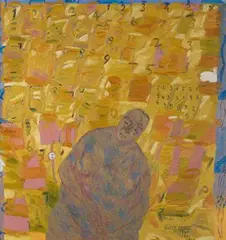 Jars by Arpita Singh, 1997, Oil on canvas, sold Jun 2020