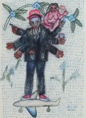 Ganga Vataran by Arpita Singh, 2000, Watercolour on paper, sold Jun 2020