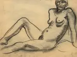 Female Nude by Amrita Sher-Gil, 1930, Charcoal on paper, sold Jan 2019
