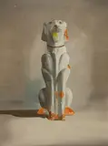 Dog by Shibu Natesan, Oil on board, sold Jan 2019