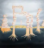Roots of Disobedience by Gigi Scaria, 2016, Watercolour and automobile paint on paper, sold Jan 2019
