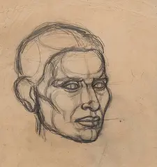 Head by Amrita Sher-Gil, 1928, Graphite on paper, sold Jan 2019