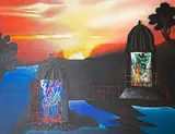Sunrise by Manu Parekh, Acrylic on canvas, sold Jan 2019