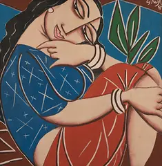 Untitled by George Keyt, Oil on canvas mounted on board, sold Jun 2019