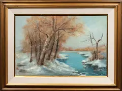 Winter Overture by Linda de Curtis, 1971, oil on canvas, sold Feb 2026