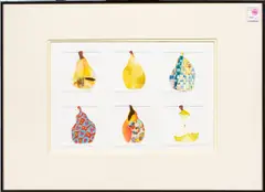 Pears by Christine Messer, mixed media on paper, sold Feb 2026