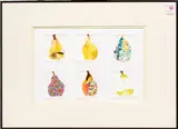 Pears by Christine Messer, mixed media on paper, sold Feb 2026