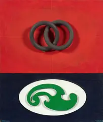 Sans titre by Lucio Del Pezzo, 1978, Acrylique et collage d'éléments de bois sur panneau d'isorel, sold Dec 2025