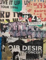 Noir Désir & Assassins - Colonne Morris by Jacques de la Villeglé, 1997, Affiches lacérées marouflées sur toile, sold Dec 2025