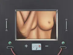 Nu/ampéremètre fond noir by Peter Klasen, 1973, Acrylique sur toile, sold Dec 2025