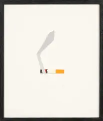 Smoking cigarette by Tom Wesselmann, 1998, Liquitex et collage sur papier, sold Dec 2025