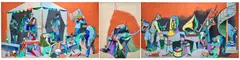 Le jugement dernier des choses by Jean Hélion, circa 1978-1979, Acrylique sur toile (triptyque), sold Oct 2025