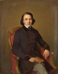 Portrait de François-Victor Hugo (1828-1873), vers 1840 by Paul Gavarni, Huile sur toile (Toile d'origine), sold Mar 2025