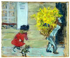 La gerbe de mimosa by Pierre Bonnard, circa 1895, Huile sur carton, sold Jun 2025