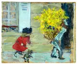La gerbe de mimosa by Pierre Bonnard, circa 1895, Huile sur carton, sold Jun 2025