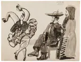 Danseuse et Picador by Pablo Picasso, 1960, Lavis d'encre sur papier, sold Jun 2025