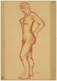 Nu debout by Aristide Maillol, Sanguine sur papier, sold Jun 2025