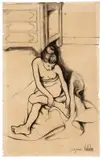 Nu assis se tenant le pied by Suzanne Valadon, circa 1905, Crayon sur papier, sold Jun 2025