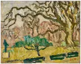 L'arbre vert et le grand chêne by Louis Valtat, 1921, Huile sur panneau, sold Jun 2025