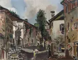 Vue de village by Filippo de Pisis, 1925, Huile sur toile, sold Jun 2025