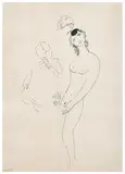 Autour du nu by Marc Chagall, circa 1948, Encre de Chine sur papier, sold Jun 2025