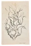 Arbre à Stampa by Alberto Giacometti, 1951, Crayon lithographique sur papier report, sold Jun 2025
