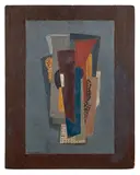Composition by Knut Lundström, 1925, Huile sur panneau, sold Jun 2025