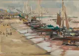 Le quai à la paille à Bordeaux by Jean-Gabriel Domergue, 1908, Huile sur panneau, sold Jun 2025